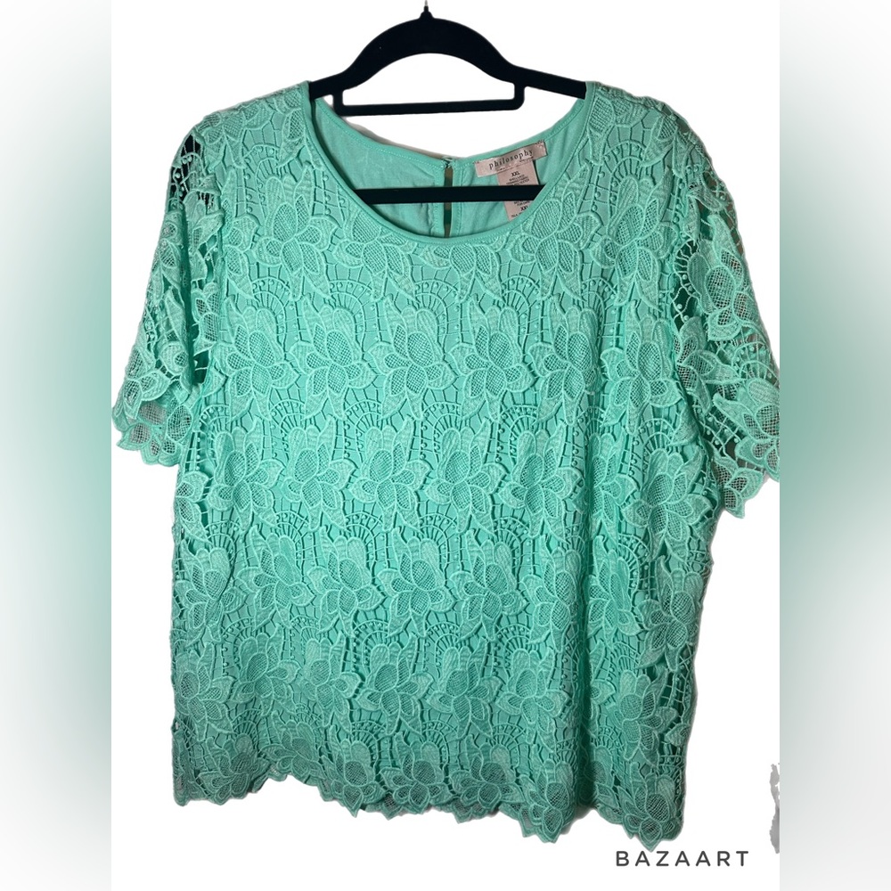 PHILOSOPHY XXL GREEN/BLUE BLOUSE